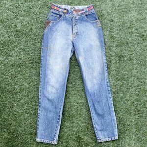 NO! Jeans Beaded Waist Denim Jeans Size 9/10 High Rise Vintage